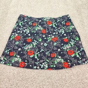 Lady Hagen Navy Floral Golf Skort Womens 12 Red Green Performance Skirt Pocket